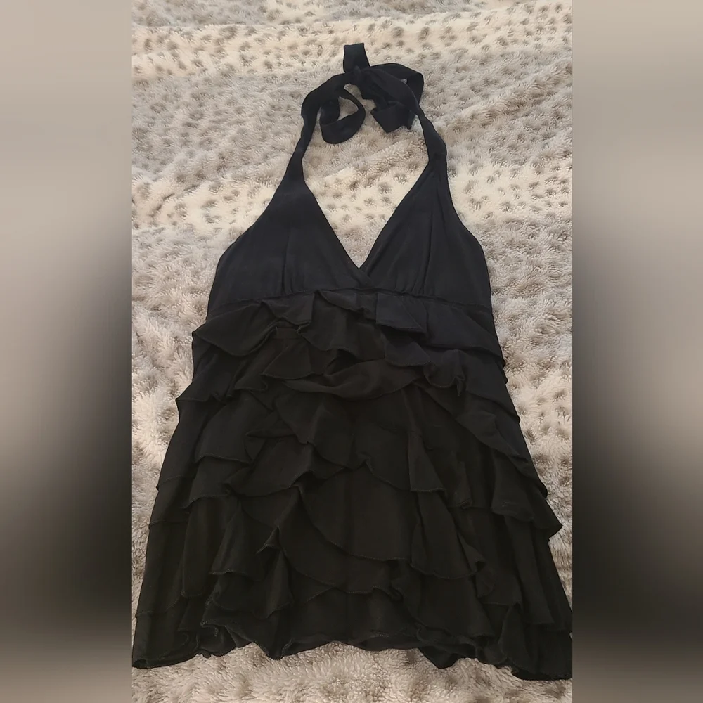 Express Dreamweight Halter Cotton Top in Black- XS - Picture 3 of 4